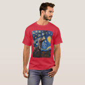 Vulture Bird Starry Night Painting Freunde T-Shirt (Vorne ganz)