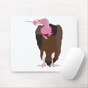 Vulture Licking a Pink Lollipop Mousepad