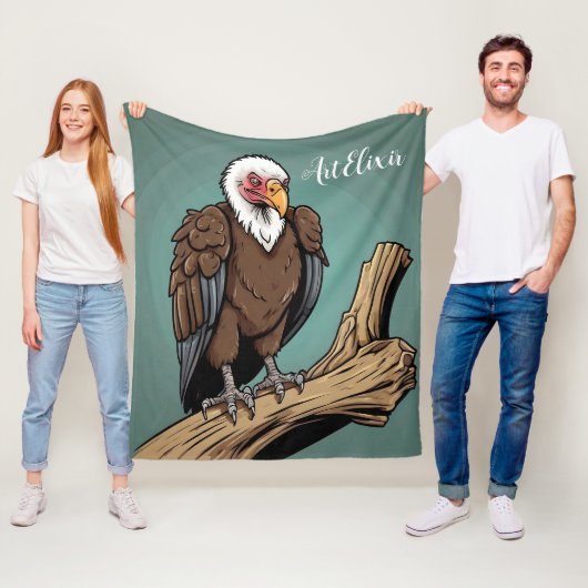 Vulture Realistic Zeichnend Print Fleecedecke (Beispiel)