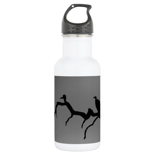 Vulture Silhouette Edelstahlflasche (Vorderseite)