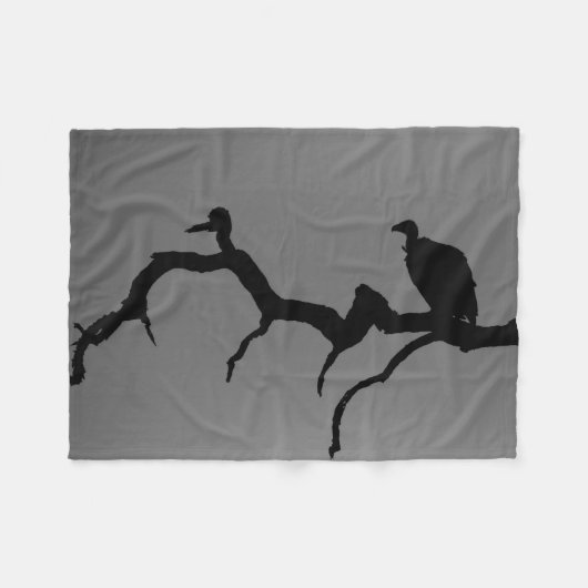Vulture Silhouette Fleecedecke (Vorderseite (Horizontal))