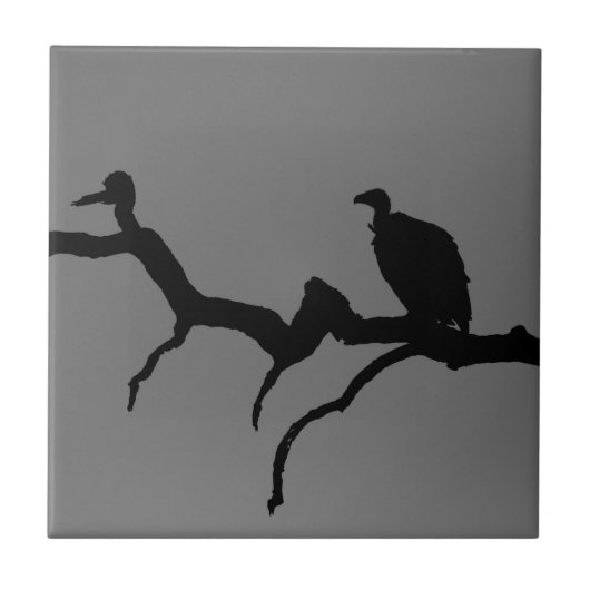 Vulture Silhouette Fliese (Vorderseite)