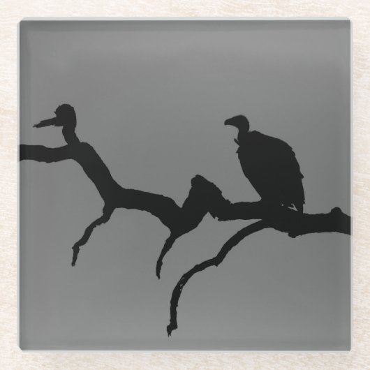 Vulture Silhouette Glasuntersetzer (Vorderseite)