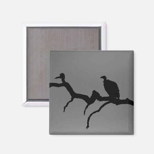 Vulture Silhouette Magnet (Vorderseite/Rückseite)