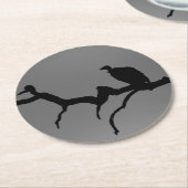 Vulture Silhouette Runder Pappuntersetzer (Angewinkelt)