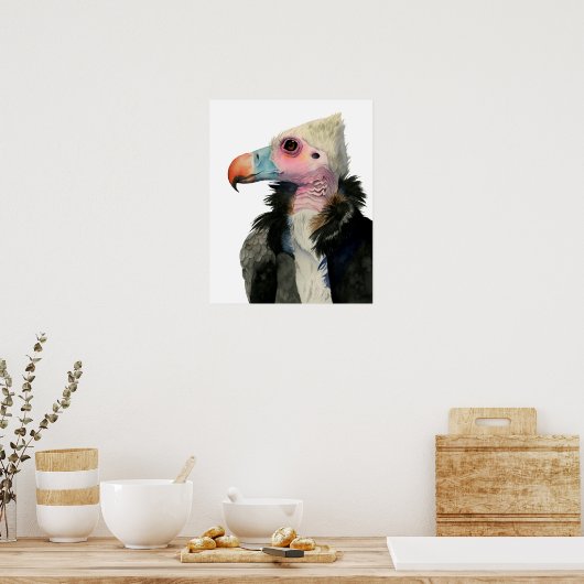 Vulture Watercolor-Malerei Poster (Küche)