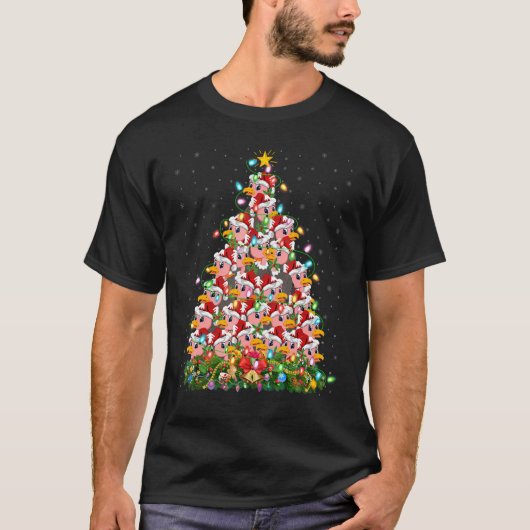 Vulture   Xmas Lights Santa Vulture Christmas Tree T-Shirt (Vorderseite)
