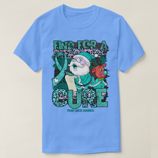 Vulvar Awareness Leopard Weihnachtskuren santa cla T-Shirt (Design vorne)
