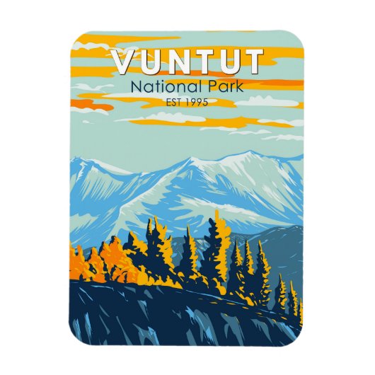 Vuntut National Park Canada Travel Art Vintag Magnet (Vertikal)