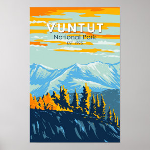 Vuntut National Park Canada Travel Art Vintag Poster