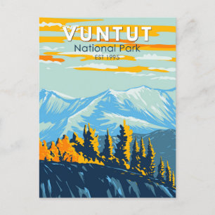 Vuntut National Park Canada Travel Art Vintag Postkarte