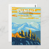 Vuntut National Park Canada Travel Art Vintag Postkarte (Vorne/Hinten)