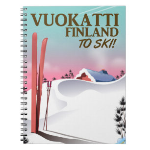 Vuokatti Finnland Skiposter Notizblock