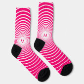 Vustom Letter White Striping Pink Socken Your Colo (Rechts)