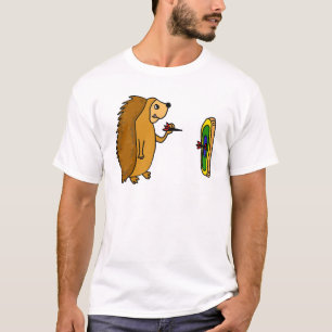 VV - Funny Igel Throwing Darts Cartoon T-Shirt
