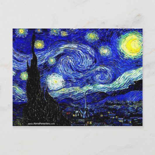 vVan Gogh Starry Night Fine Art Postkarte (Vorderseite)
