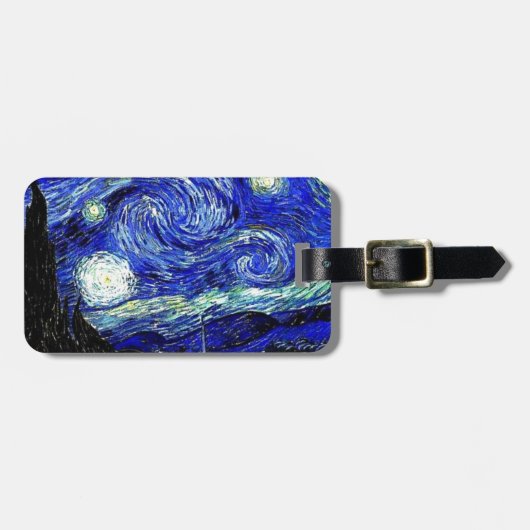 vVan Gogh sternenklare Nachtschöne Kunst Gepäckanhänger (Vorderseite horizontal)