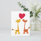 VW - Funny Giraffe Liebe Cartoon Postkarte (Stehend Vorderseite)