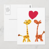 VW - Funny Giraffe Liebe Cartoon Postkarte (Vorne/Hinten)