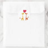VW - Funny Giraffe Liebe Cartoon Runder Aufkleber (Tasche)