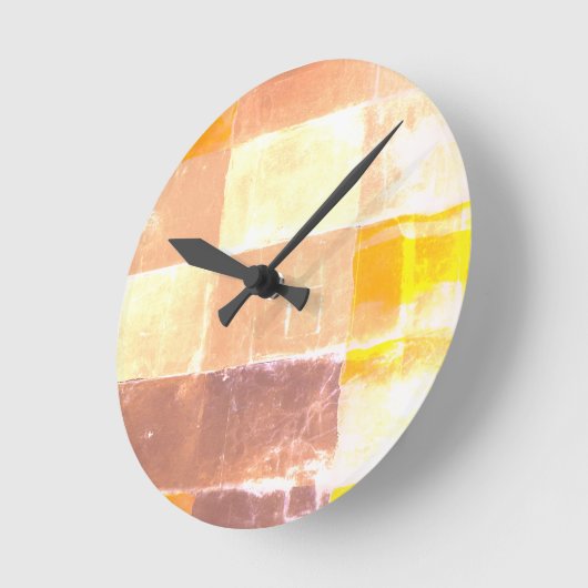 Vwndretti Yellow Soft Colors Runde Wanduhr (Winkel)