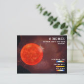 VY Canis Majoris Roter Hyperriese Stern Infografik Postkarte (Stehend Vorderseite)