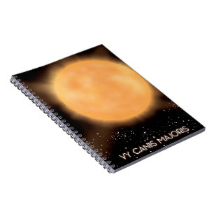 VY Canis Majoris Sonne Weltraum-Kunstposter. Notizblock