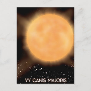 VY Canis Majoris Sonne Weltraum-Kunstposter. Postkarte