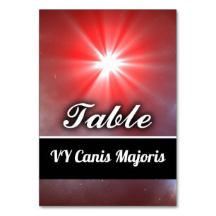 VY Canis Majoris Tischnummer