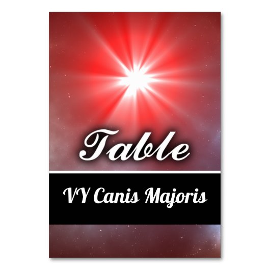 VY Canis Majoris Tischnummer (Vorderseite)