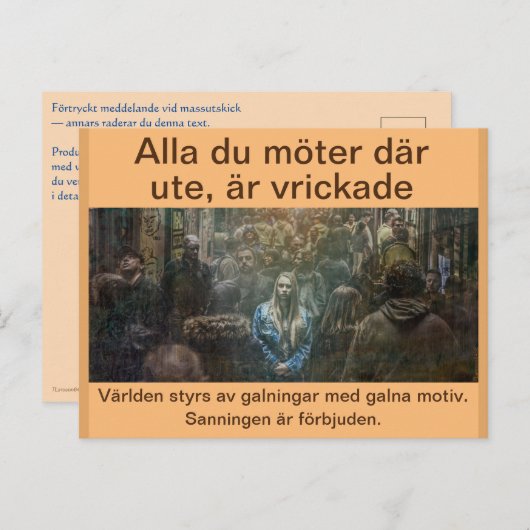 Vykort — Alla är vrickade Postkarte (Vorne/Hinten)