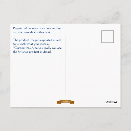 Vykort — Candle Postkarte (Rückseite)