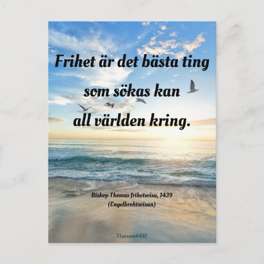 Vykort — Frihet Postkarte (Vorderseite)