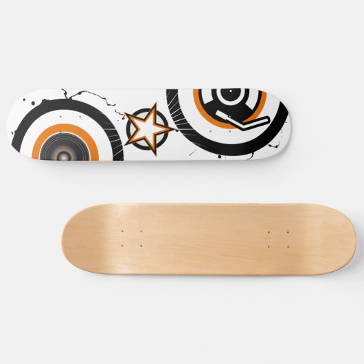 Vynil Stern-Skateboard-Weiß Skateboard (Horizontal)