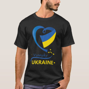 Vynnyky Ukraine Nationalflagge Herz-Emblem Wappen T-Shirt
