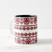 Vyshyvanka Ukrainische Pattern-Tasse Zweifarbige Tasse (Vorderseite Links)
