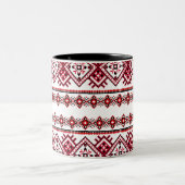 Vyshyvanka Ukrainische Pattern-Tasse Zweifarbige Tasse (Mittel)