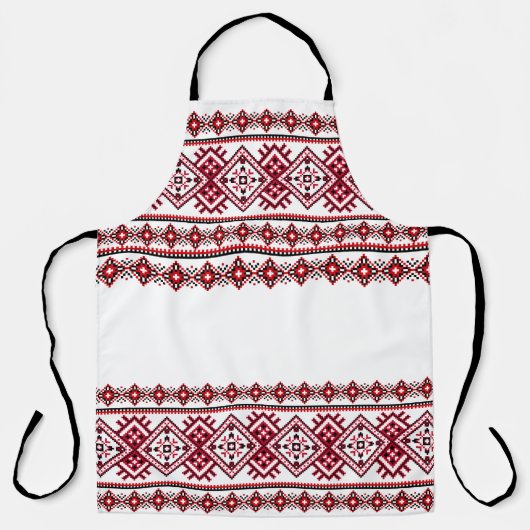 Vyshyvanka Ukrainische Schürze Rot Schwarz (Vorderseite)
