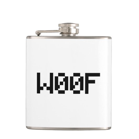 W00F [Leetspeak Animal Sounds] Flachmann (Vorderseite)