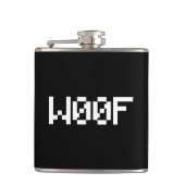 W00F [Leetspeak Animal Sounds] Flachmann (Vorderseite)