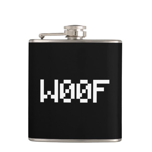 W00F [Leetspeak Animal Sounds] Flachmann (Vorderseite)
