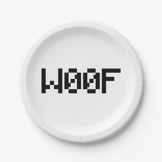 W00F [Leetspeak Animal Sounds] Pappteller (Vorderseite)