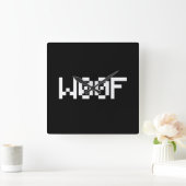 W00F [Leetspeak Animal Sounds] Quadratische Wanduhr (Zuhause)