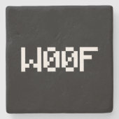 W00F [Leetspeak Animal Sounds] Steinuntersetzer (Vorderseite)