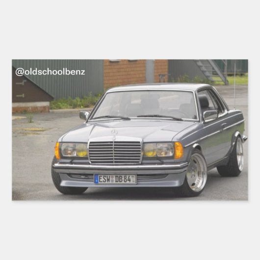 W123 C123 Coupe Mercedes Benz Rechteckiger Aufkleber (Vorderseite)