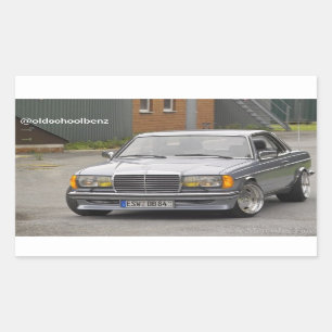W123 C123 Coupe Mercedes Benz Rechteckiger Aufkleber