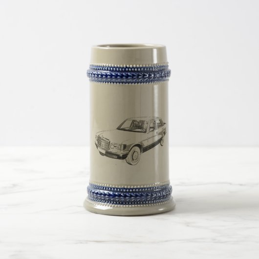 W126 Mercedes Stein Bierglas (Mittel)