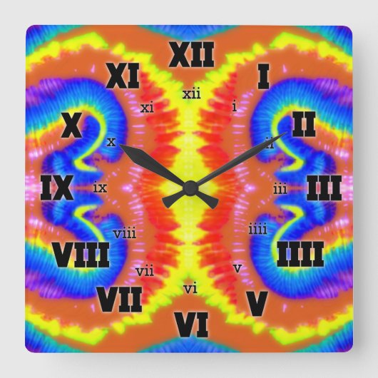 W2: Bitte. - Krawatte (Q) | Quadratische Wanduhr (Vorderseite)