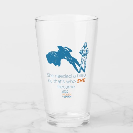 W2W Tall Glass Cup - Sie brauchte einen Helden Glas (Vorderseite)