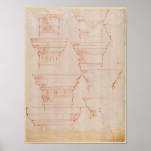 W.18v Studie der Spaltenkapitalien Poster